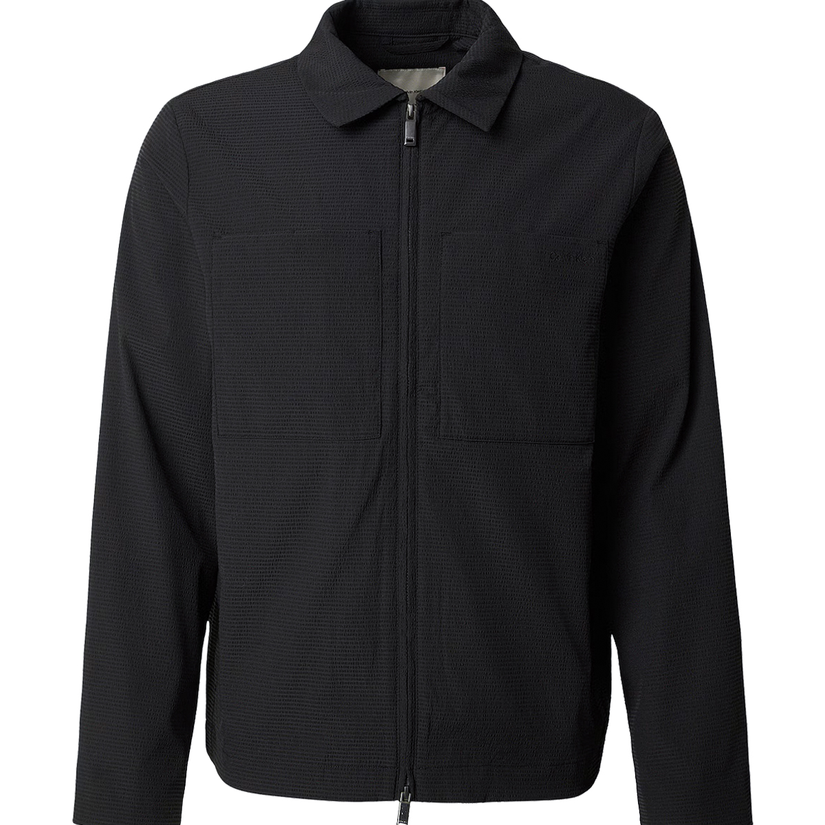 CALVIN KLEIN - LS SEERSUCKER BLOUSON JACKET - LV04LF424G-UB1 BLACK CALVIN KLEIN - LS SEERSUCKER BLOUSON JACKET - LV04LF424G-UB1 BLACK - Image 1