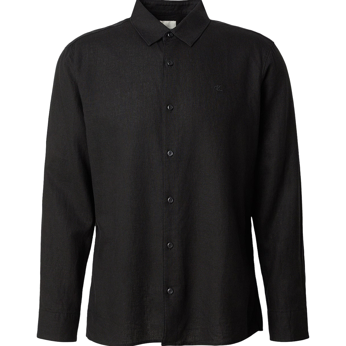 CALVIN KLEIN - LS SOLID LINEN CLASSIC SHIRT - LV04LE125G-UB1 BLACK CALVIN KLEIN - LS SOLID LINEN CLASSIC SHIRT - LV04LE125G-UB1 BLACK - Image 1