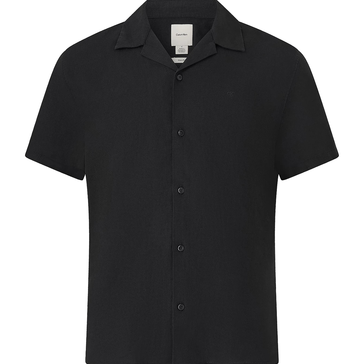 CALVIN KLEIN - SS CAMP COLLAR SOLID LINEN CLASS - LV04LF137G-UB1 BLACK CALVIN KLEIN - SS CAMP COLLAR SOLID LINEN CLASS - LV04LF137G-UB1 BLACK - Image 1