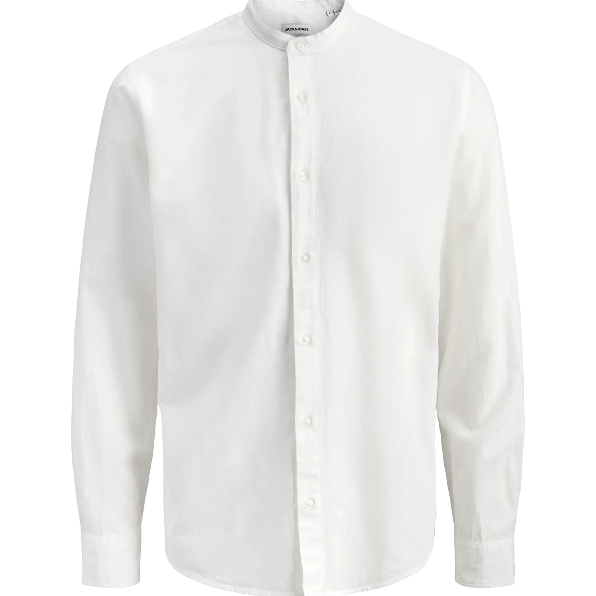 JACK & JONES - JJEBREEZE LINEN BLEND BAND SHIRT LS SN - 12288601 WHITE JACK & JONES - JJEBREEZE LINEN BLEND BAND SHIRT L/S SN - 12288601 WHITE - Image 1