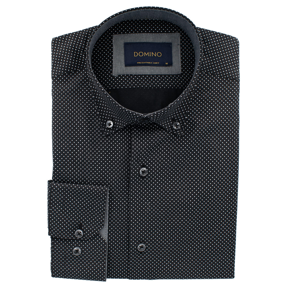 DOMINO - LS SHIRT - 29.706-3 BLACK (1) DOMINO - L/S SHIRT - 29.706-3 BLACK - Image 1