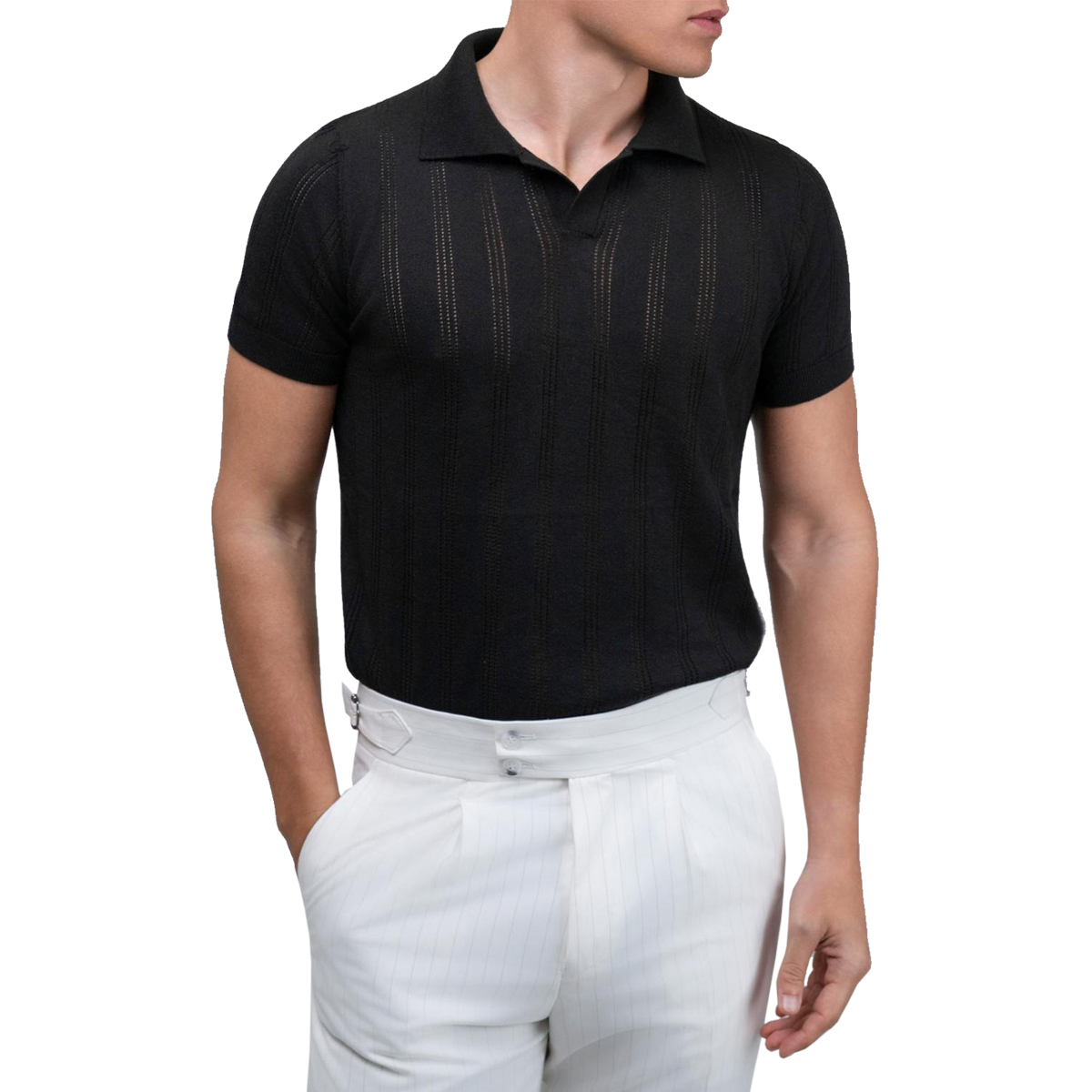 DEZIGN - KNIT POLO - M-2622 BLACK DEZIGN - KNIT POLO - M-2622 BLACK - Image 1