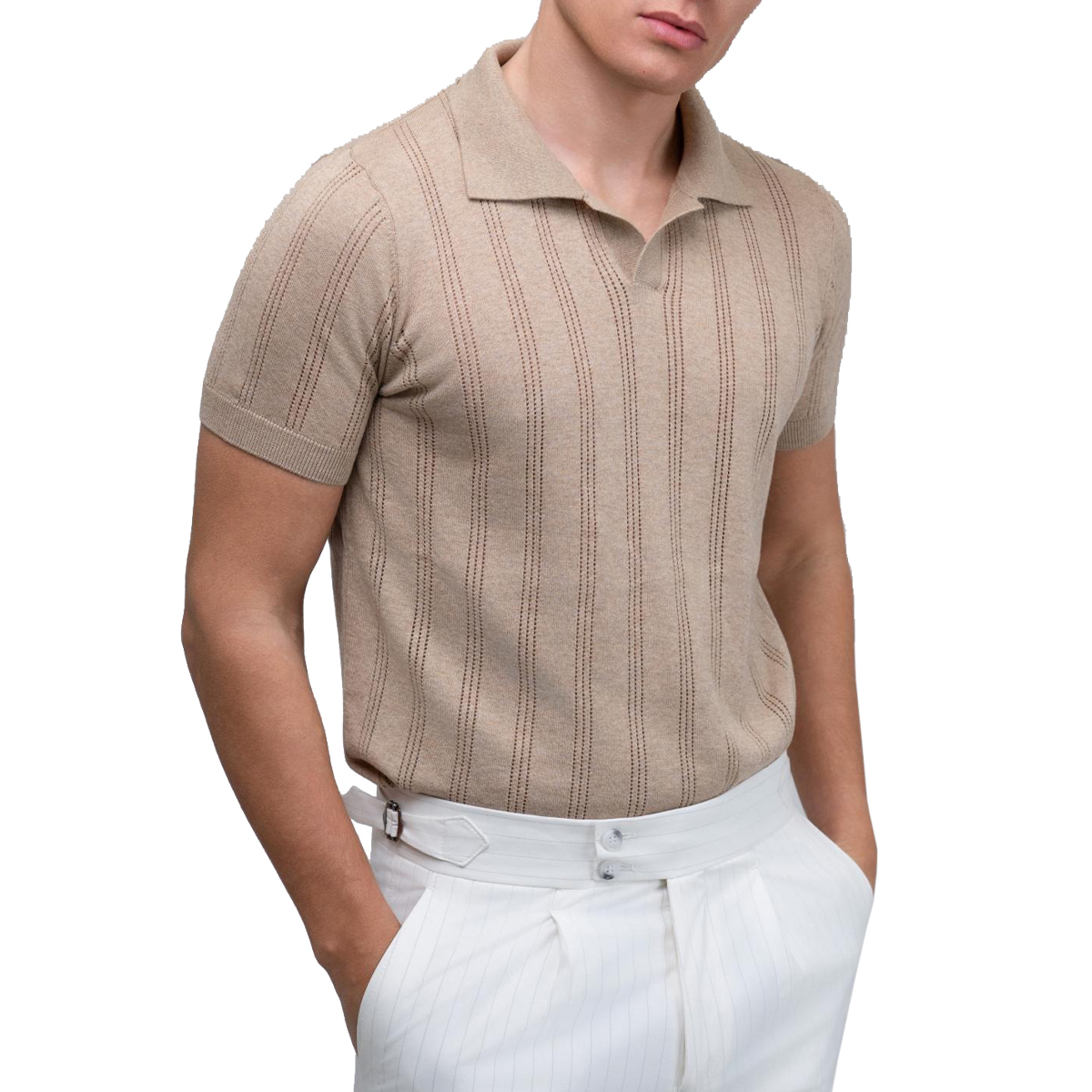 DEZIGN - KNIT POLO - M-2630 CAMEL DEZIGN - KNIT POLO - M-2630 CAMEL - Image 1