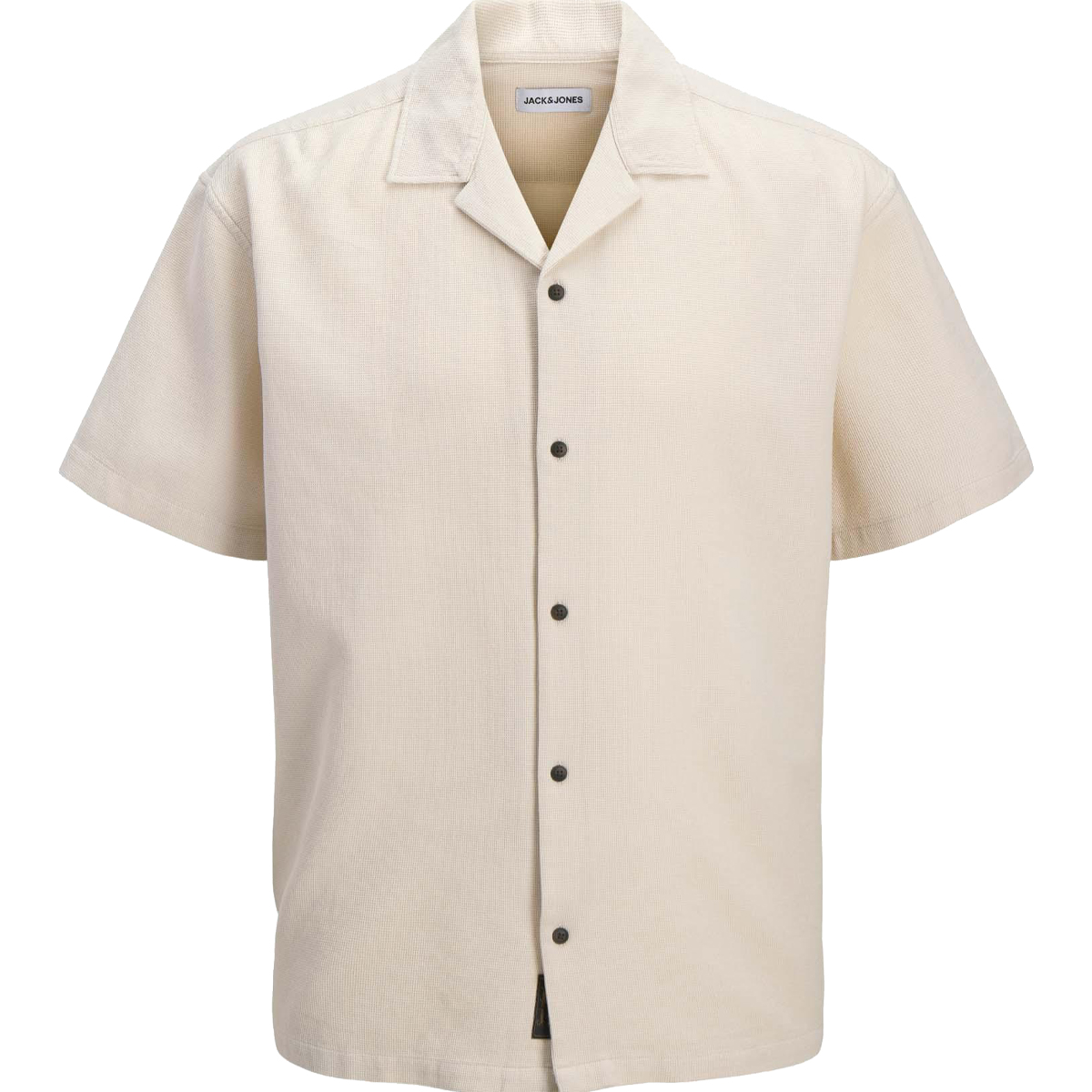 JACK & JONES - JJGLOBAL WAFFLE RESORT SHIRT SS - 12295551 MOONBEAM JACK & JONES - JJGLOBAL WAFFLE RESORT SHIRT SS - 12295551 MOONBEAM - Image 1